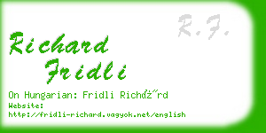 richard fridli business card